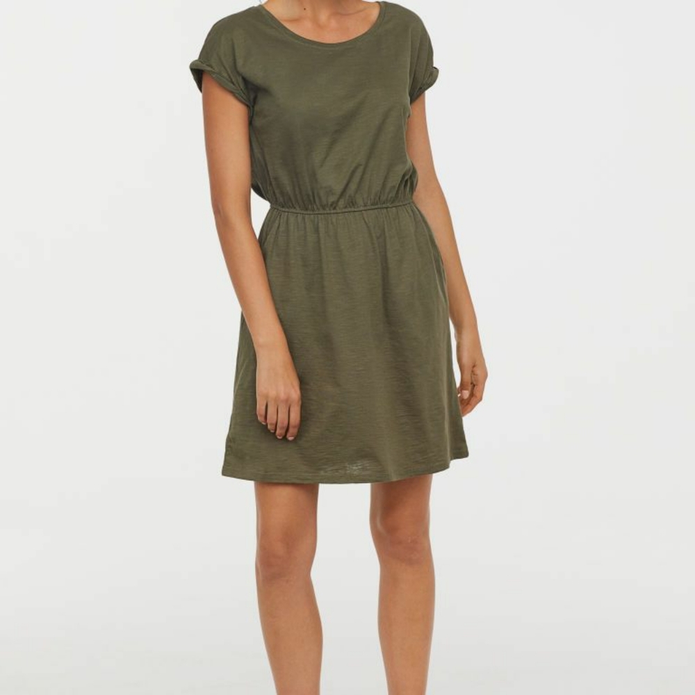 H&M Linen Blend Jersey Dress